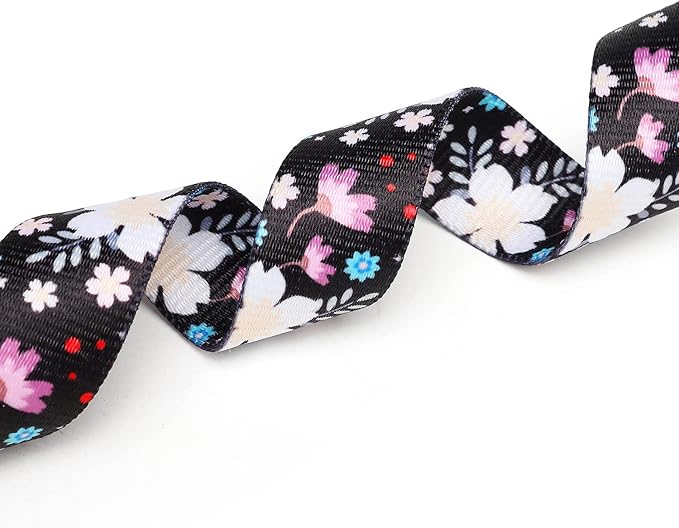 Mercano Adjustable Dog Collar - Special Design Patterns, Soft Nylon Comfortable Durable Pet Collar for Small Medium Large Dogs (L, Floral White)
