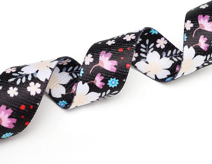 Mercano Adjustable Dog Collar - Special Design Patterns, Soft Nylon Comfortable Durable Pet Collar for Small Medium Large Dogs (L, Floral White)