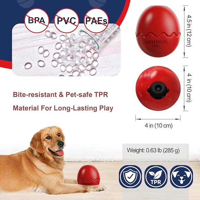 GOLDROC Interactive Treat Dispensing Dog Toy with Cooling Feature – Durable Chew Toy for Aggressive Chewers, Fun Fetch, Dishwasher Safe (Red)