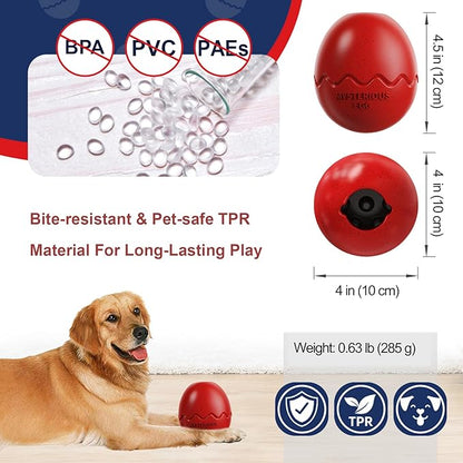 GOLDROC Interactive Treat Dispensing Dog Toy with Cooling Feature – Durable Chew Toy for Aggressive Chewers, Fun Fetch, Dishwasher Safe (Red)