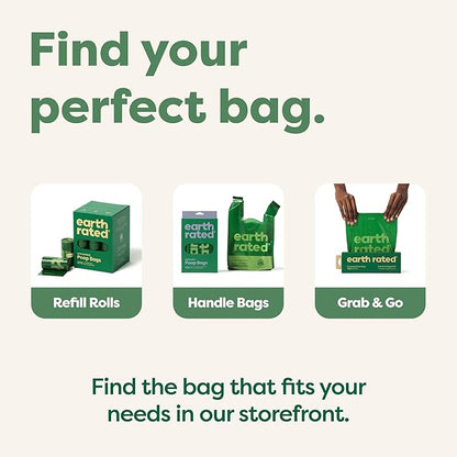 Earth Rated Dog Poop Bags, Thick Grab and Go Single Roll, Ideal for Backyard Pickups, Lavender Scented, 100 Count (Pack of 2)