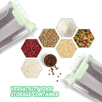 5-7Lbs Dog Cat Food Storage Container with Upgraded Large Nozzle BPA-free, 4 Snap Seals Plastic Pet Food Storage Containers with Handles (light Green x 2, 5L-2pack)