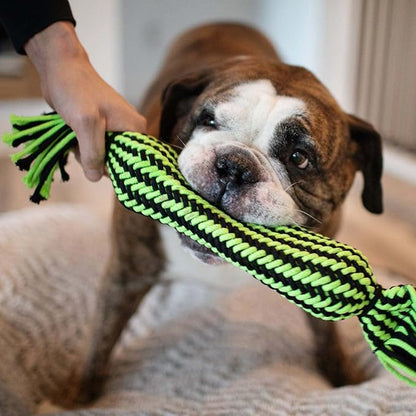 Jolly Pet Knot-N-Chew Tube Squeaker Green/Black Small/Medium