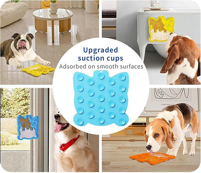 Lick Mat for Dogs & Cats 3 Pack - Silicone Dog Lick Mat with Suction Cups - Anxiety Relief/Promotes Healthy Eating/Frozen & Dishwasher Safe - Pet Peanut Butter Lick Pad LPFALASAT Bomb Cat