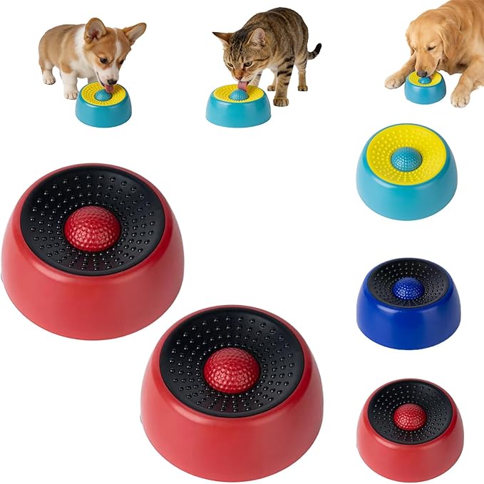 Dog Lick Bowl with Roller Ball, Dog Lick Ball for Dogs,Dog Licking Bowl with Rolling Ball for Pet Slow Eat,Dog Lick Bowl with Ball for Enjoy Eating,Lick&Roll Bowl Focus On Pet Enjoy Meal. (Red-A2)