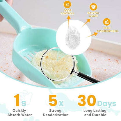 NEWORD Crystals Cat Litter Health Indicating Silica Gel Cat Litter, Color-Changing, 8 lb, Urine PH Level Detection Health Monitoring Non-Clumping Superior Odor Control Absorbent Lightweight, Unscented