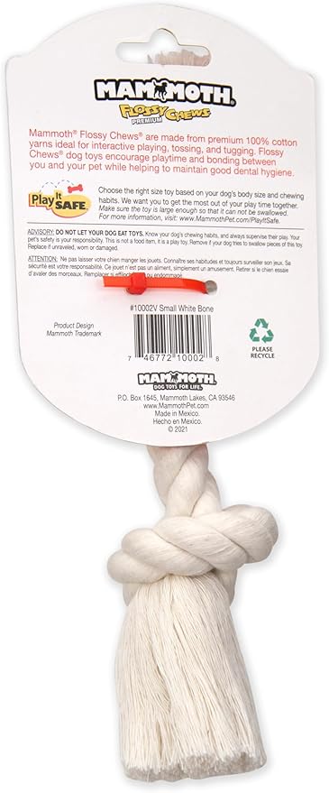 Mammoth Flossy Chew Small White Bone