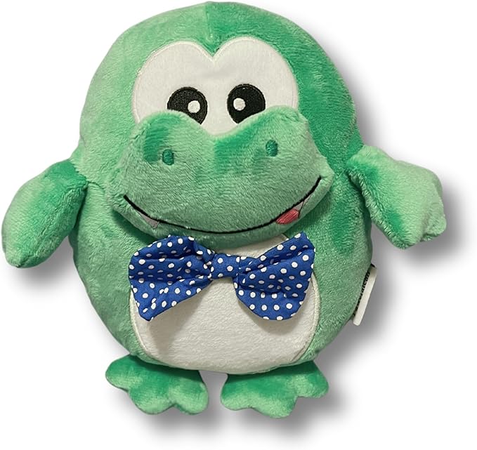 7" Squeaky Plush Toy for Puppies Small Dogs Self Etertainment Washable Soft Made [PET ONLY] (Green Frog)