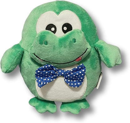 7" Squeaky Plush Toy for Puppies Small Dogs Self Etertainment Washable Soft Made [PET ONLY] (Green Frog)