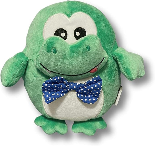7" Squeaky Plush Toy for Puppies Small Dogs Self Etertainment Washable Soft Made [PET ONLY] (Green Frog)