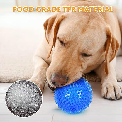 petizer 2-Pack 4.5" Squeaky Dog Toy Balls, Floating Dogs Pool Balls, Dog Spiky Balls, Interactive Fetch Toys for Puppy, Dog Chew Toys (4.5", Large Dogs)