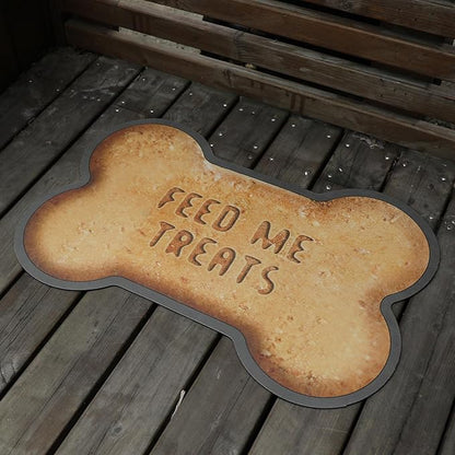 Le couranT Dog Food Plastic Placemat, Bone Shaped Water Absorbent Pet Food Mat, Non Slip Placemat for Pets Bowl and Water,Dog Food Mat,Pet Accessories Supplies, Bone Shaped -12x19 in