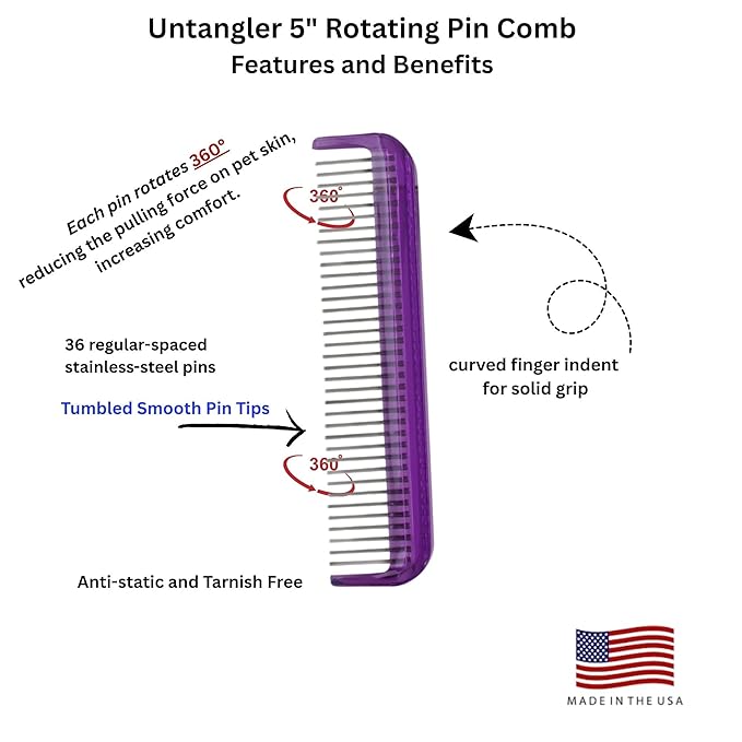 Pet Comb (5", Royal Purple)
