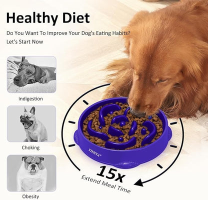4 Cups Slow Feeder Dog Bowls Large Breed, Anti-Choking Pet Supplies, Maze Dog Food Bowl, Puzzle Feeder That Slow Down Eating 2PCS