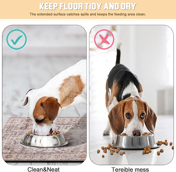 Dog Food Mat for Floors Waterproof Quick Dry Pet Placemat Cat Feeding Bowls Mats for Food and Water, Eco-Friendly Dog Accessories Diatomite Pets Supplies 12" X 20"