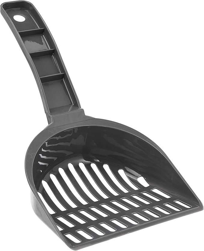 Amazon Basics Durable Cat Litter Scoop with Holder, Hangs on Litter Box, Efficient Scooper