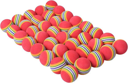 Gegong 50 Pieces Cat Toy Balls, EVA Sponge Pet Toy Balls, 3.5cm Interactive Ball for Cat Kittens and Puppies Quiet Play Light Ball (Rainbow Color)