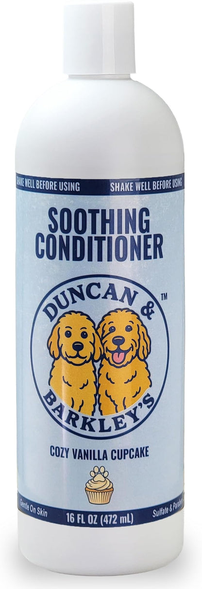 Duncan & Barkley’s Soothing Dog Conditioner – Moisturizing Formula for Dry, Sensitive Skin - Lightweight, Rinse-Clean Finish - Vanilla Cupcake Scent - 16 oz