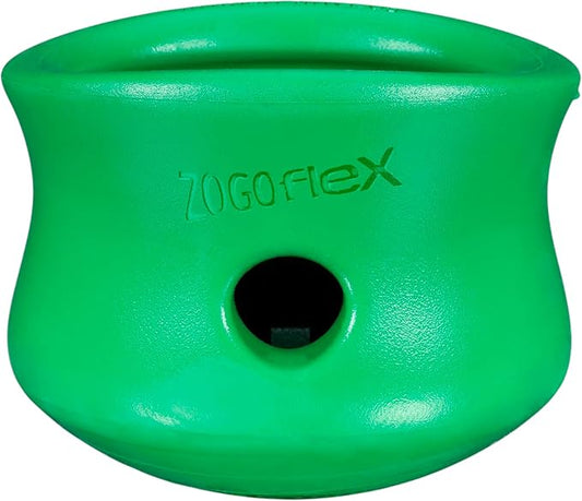WEST PAW Zogoflex Toppl Interactive Treat Dispensing Puzzle Dog Toy for Mental Stimulation & Enrichment-Holds Kibble & Treats-Lickable, Freezable & Dishwasher Safe-Made in USA-Small-Clover Green