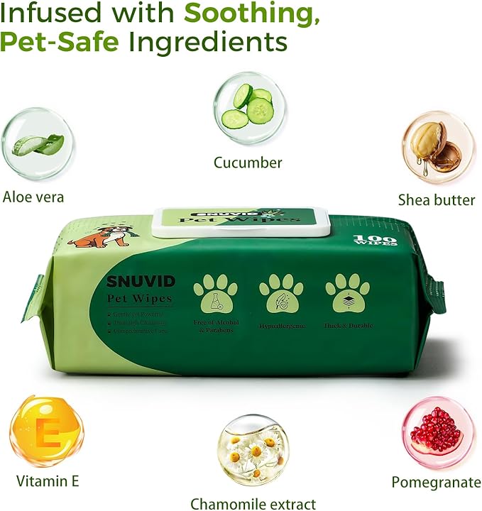 600 Count Dog Wipes, Pet Wipes for Dogs & Cats, Hypoallergenic, Fragrance-Free Grooming Wipes for Cleaning & Hydrating Paws, Body & Butt | Sensitive Skin with Aloe Vera - Unscented