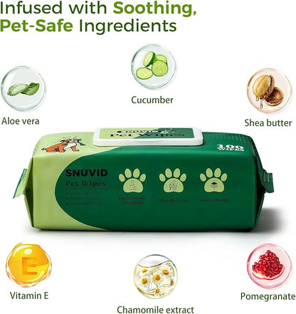 600 Count Dog Wipes, Pet Wipes for Dogs & Cats, Hypoallergenic, Fragrance-Free Grooming Wipes for Cleaning & Hydrating Paws, Body & Butt | Sensitive Skin with Aloe Vera - Unscented