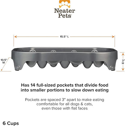 Neater Pet Brands Neater Slow Feeder Dog Bowls, Slows Down Fast Eaters to Help Digestion & Prevent Overeating, Non-Slip Dog Bowl, BPA-Free, Holds 6 Cups of Food for Medium to Large Breed Dogs or Puppy