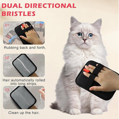 Static Pet Hair Removal Glove, Reusable Electrostatic Pet Cat Dog Hair Remover Grooming Brush