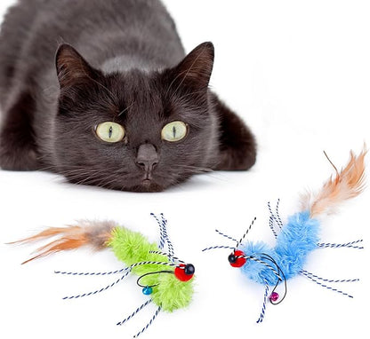 ORSDA Cat Toys, Interative Ketty Toy for Cats with Bell, Cat Feather Toy for Cats to Chase and Exercise