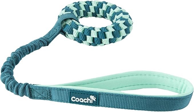 Coachi Puppy & Mini Tuggi Helix - Lightweight, Tough Dog Toy, Safe & Fun, Stretchy Bungee Handle, Reward Training, Recall, Agility, Interrupt Biting & Chewing. Suitable for Small Dogs & Puppies