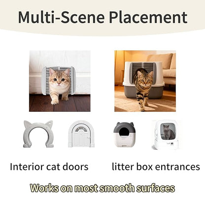 Pet Hair Removal Door Brush for Cats, Self-Cleaning Fur Catcher, Fits Cat Doors and Indoor Doorways, Gentle Grooming, Grey