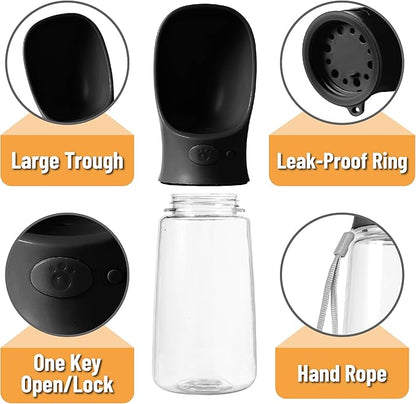 Mr. Pen- Dog Water Bottle, 19 oz, Large, Black, Portable Dog Water Bottle Dispenser, Not Dishwasher Safe