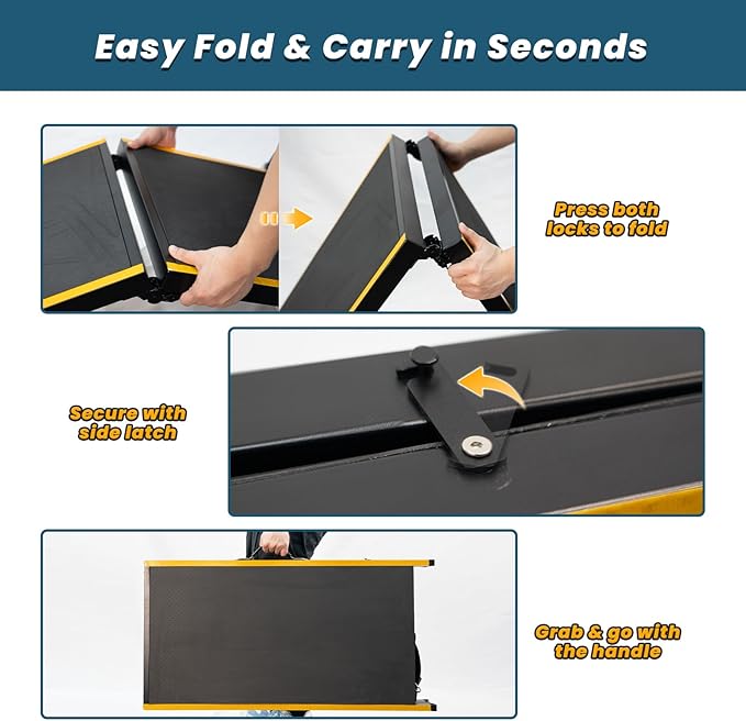 75” Dog Ramp for Car, Extra Long & Wide Pet Ramp for Large Dogs up to 300LBS, Heavy Duty Folding Dog Car Ramp for SUV/Truck/RV with Soft EVA Mat & Auto Lock, Portable Dog Ramp for SUV,Black