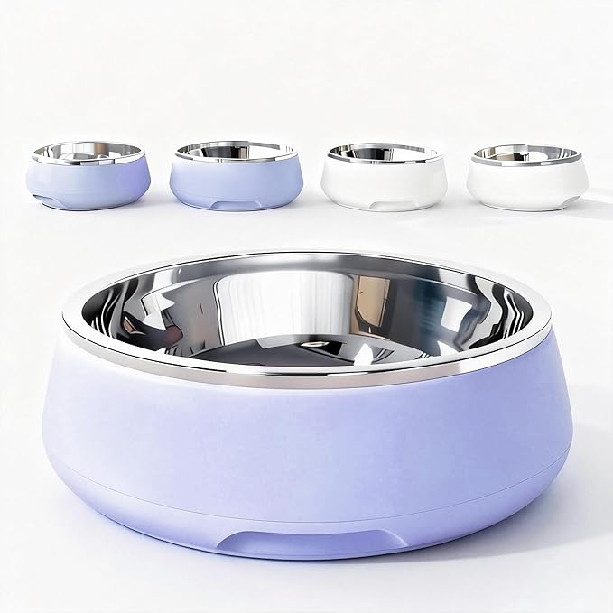 Purple Dog Bowl,32oz,Dog Bowls Stainless Steel,Dog Food Bowls for Medium Dogs,Dishwasher Safe
