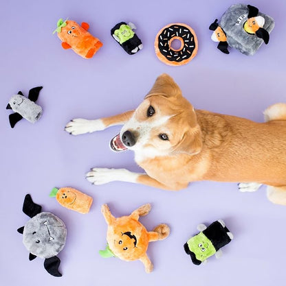 ZippyPaws Squeakie Buddies - No Stuffing Dog Toys to Keep Them Busy, for Small & Medium Dogs, Squeaky Pet Toy for Boredom, Unstuffed Chew Toy, Soft Plush Puppy Products - Pack of 3