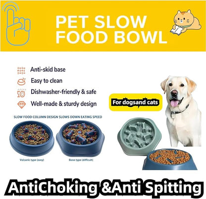 Slow Feeder Dog Bowls- Promote Healthy Eating Habits,Dog Puzzle Feeder,Anti-Gulping Puzzle Design for Small/Medium/Large Pets, Reduce Bloat & Improve Digestion (Green)