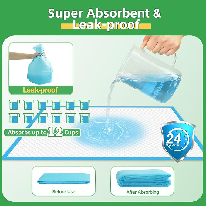 Dog Pee Pads Extra Large 30"x36", 40-Count Puppy Pads XXL, Leak-Proof X-Large Pee Pads for Dogs, Super Absorbent Dog Potty Training Pads XL, Disposable Pet Urine Bed Pads for Doggie, Cats