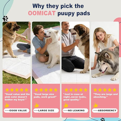 XXL Dog Pee Pads 36"x36" Extra Large Pink Puppy Pads, 6-Layer Super Absorbent & Leak-Proof Potty Training Pads, 35 Count Pet Pads for Cats, Rabbits & Small Animals