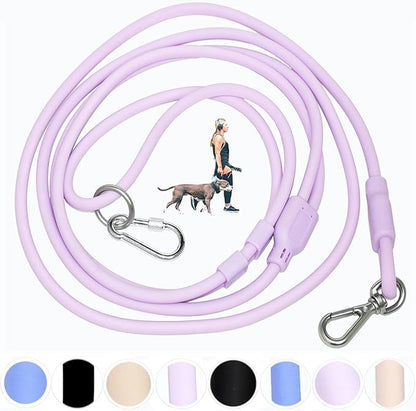 Hands Free Dog Leash Crossbody & Waist for Walking, 9-in-1 No Pull Dog Harness & Leash Set, Heavy Duty Waterproof Slip Lead for Large Medium Breeds (20-120lb, Purple)