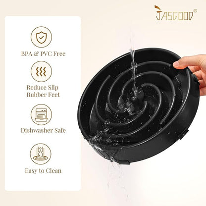 JASGOOD Slow Feeder Dogs Bowl for Large Medium Dogs,Anti-Gulping Pet Slower Food Feeding Bowls Stop Bloat,Preventing Choking