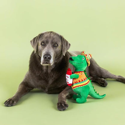 Fringe Studio Fiesta Saurus Plush Dog Toy, Pet Shop Collection (314338)