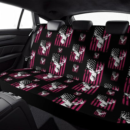 Car Interior Decor Seat Cover, Universal Stretch Back Seat Protector, Car Accessories Rear Bench Seat Covers For Trucks SUV Compatible with American Flag Camo Funny Deer Hunting Pink Camouflage