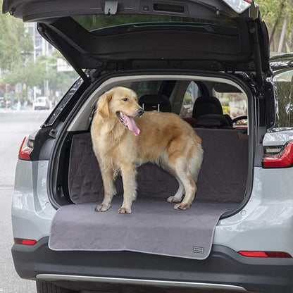 Petsfit SUV Cargo Liner for Dogs, Water-Resistant Scratchproof Dog Cover for Car with Side Flap, Durable Washable Dog Trunk Cover for SUV Against Dirt and Pet Hair, Large Size Universal Fit, Gray