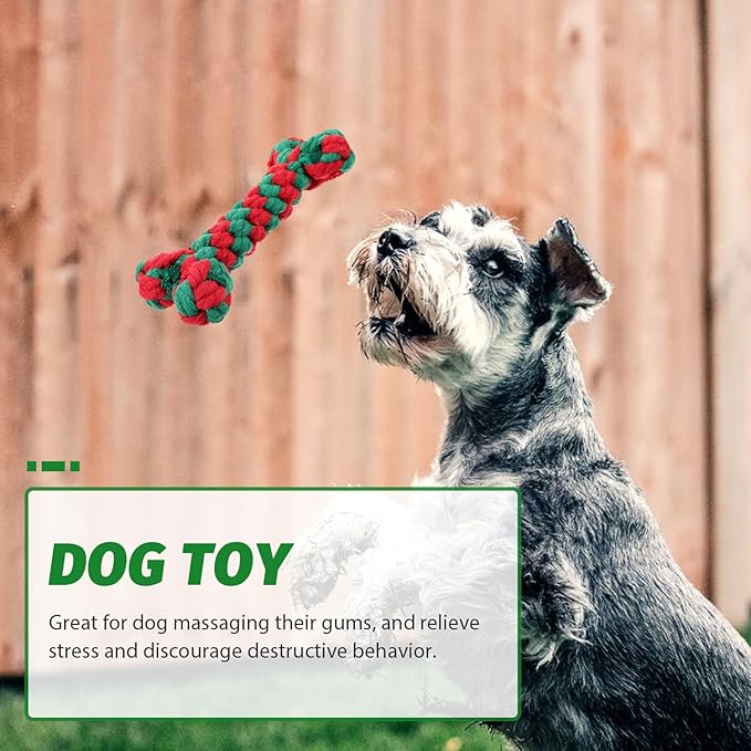 Dog Chew Bone Shaped Cotton Rope Interactive Molar Chewing 15cm for Pet Dogs Teeth Cleaning and Tug Play