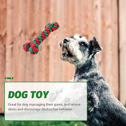 Dog Chew Bone Shaped Cotton Rope Interactive Molar Chewing 15cm for Pet Dogs Teeth Cleaning and Tug Play