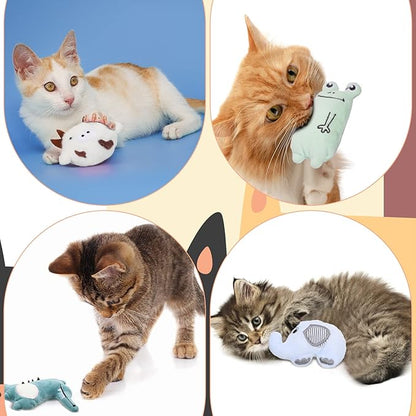 Sratte 25 Pcs Catnip Cat Chew Toy Interactive Catnip Filled Kitten Soft Cotton Cat Toys for Cats Kitten, Assorted Cat Teething Chew Indoor Pet Supplies (Lovely)