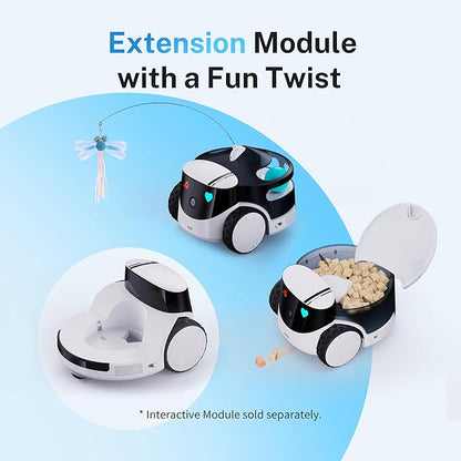 Enabot EBO ROLA PetPal FamilyBot Pet Camera Robot with Treat Dispenser: 2.5K Mobile Dog Camera Robot Battery-Powered with Phone App, 2-Way Talk, Night Vision, Interchangeable Modular Design