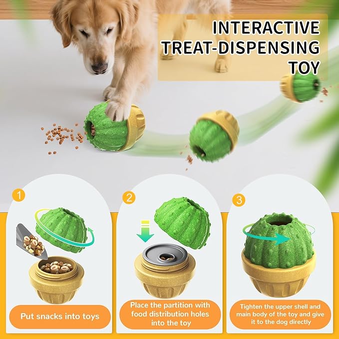 Interactive Dog Toys to Keep Them Busy, Frozen Treat Dog Enrichment Ball Toy for Aggressive Chewers, Puzzle Feeder Toy, Easy-to-Clean, Low-Mess Design for Medium & Large Dogs