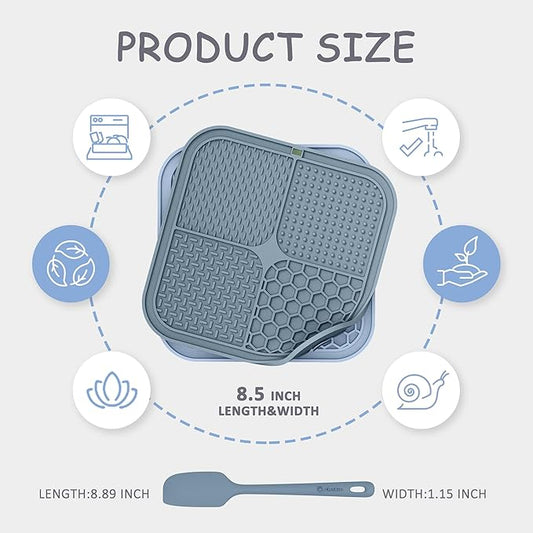 2 Pack Lick Mat for Dogs,Cats,Upgraded 8.5×8.5 inches Licking Mats with Suction Cups,Slow Feeder Licking Pad for Anxiety Relief and Boredom Reducer,Suitable for Dog Training Set 9