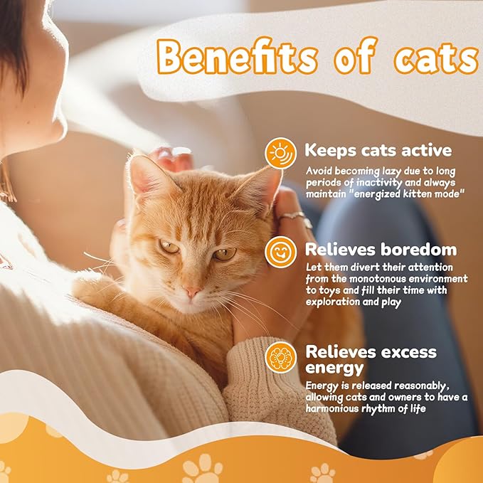Cat Toys for Indoor Cats Interactive Cats Toy Kitten feathertoy; Trackball, Cat Tunnel Kitty Toys for Multi-cat Family