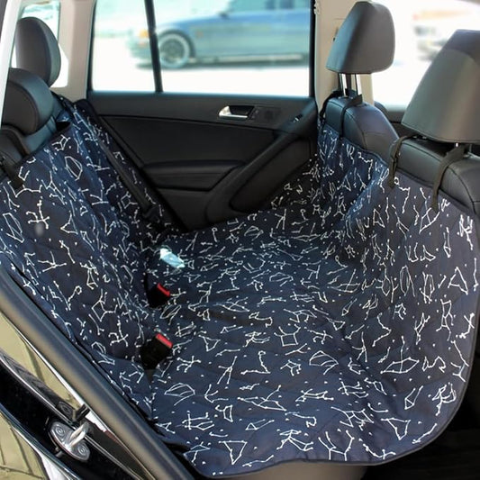 Molly Mutt 3-in-1 Back Seat Cover for Dogs, 100% Cotton Canvas Back Seat Hammock with Headrest Straps, Belt Slots, & Anchors, Non-Skid Cargo Area Cover, Machine Washable, No Harmful Chemicals, 56"x56"